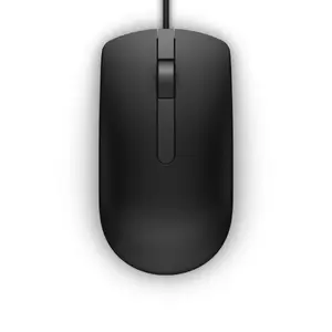 Dell MS116 biroja vadu pele melna USB Type-A optiskā 1000 DPI 3 pogas ritenis labajai rokai