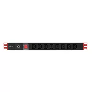 Jaudas slēdzis Techly Rack 19" Power Strip 1U 8 Outlets C13
