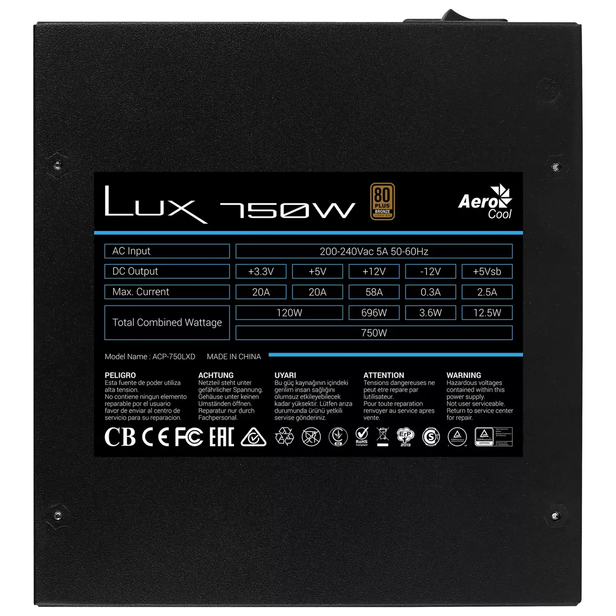 Блок питания Aerocool LUX750 Photo 4