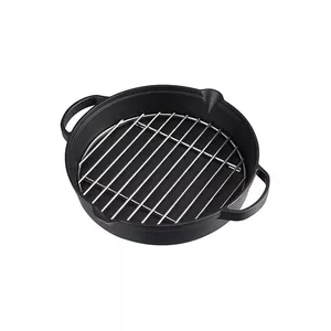 Campingaz camping cookware 2000035416 cast iron and stainless steel pan 29.5 cm, 6.5 kg, black handles