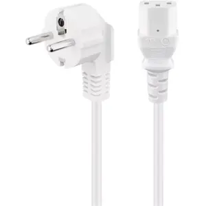 Power cable GOOBAY angled IEC C13 to Power plug type F, 3 m, white