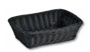 Bread basket KESPER 19808 — rectangular plastic, 300×200×85 mm, black