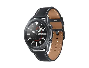 Умные часы Samsung Galaxy Watch3 45 мм с 1.4-дюймовым OLED-дисплеем, сенсорным экраном, Wi-Fi, GPS, пульсометром и черным кожаным ремешком