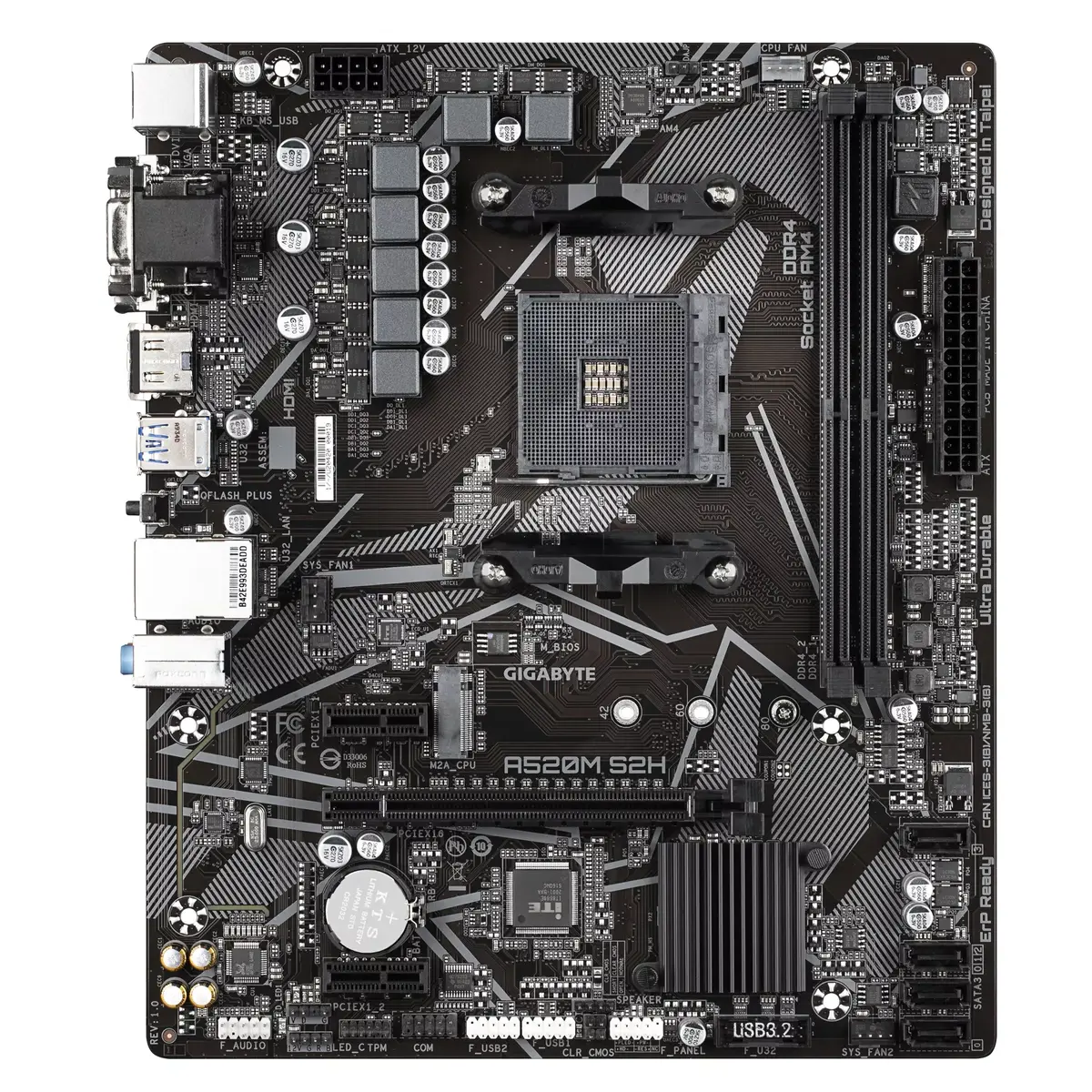 Pamatplate GIGABYTE A520M S2H, Kods: A520M-S2H Photo 2