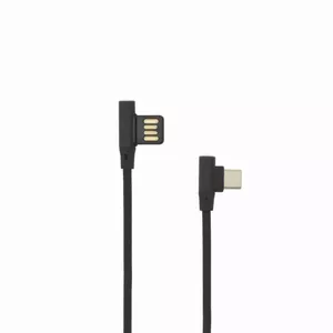 USB A Male uz TYPE-C Male 90° kabelis SBOX 1.5m Melns