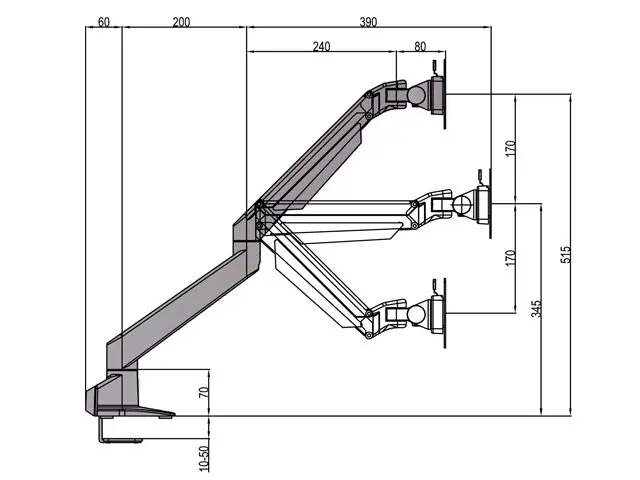 Газовый подъемник один Multibrackets M VESA черный HD Photo 34
