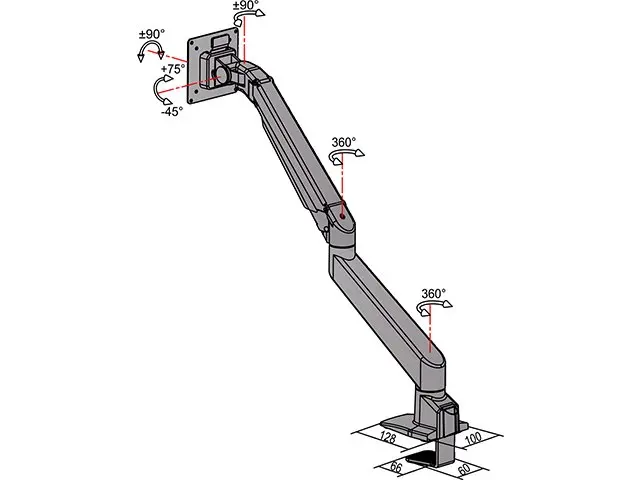 Газовый подъемник один Multibrackets M VESA черный HD Photo 35