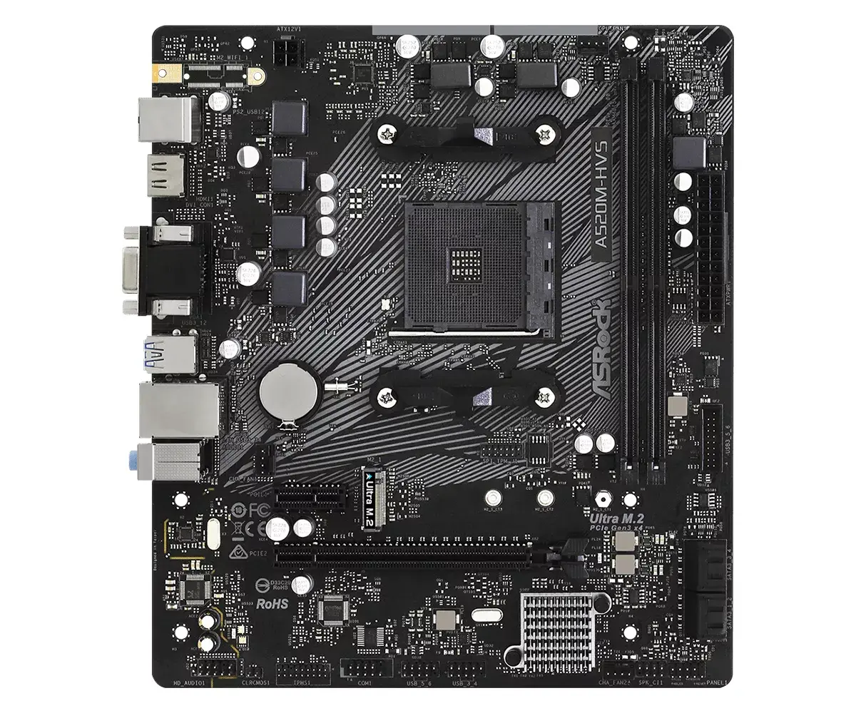 Pamatplate Asrock A520M-HVS, 90-MXBE60-A0UAYZ Photo 2