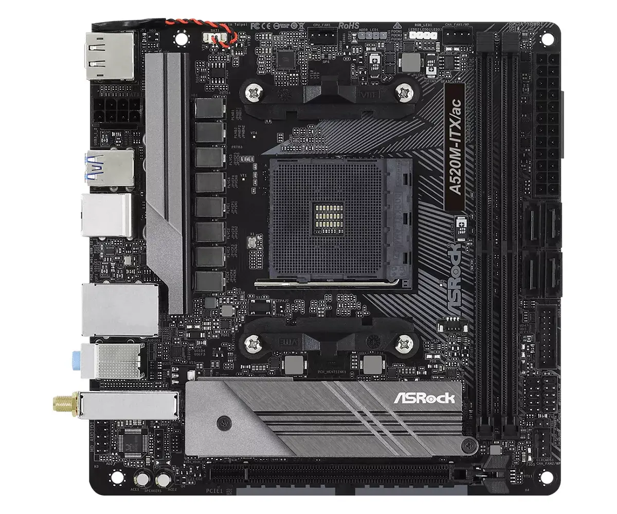 Motherboard Asrock A520M-ITX/ac, 90-MXBDG0-A0UAYZ Photo 2