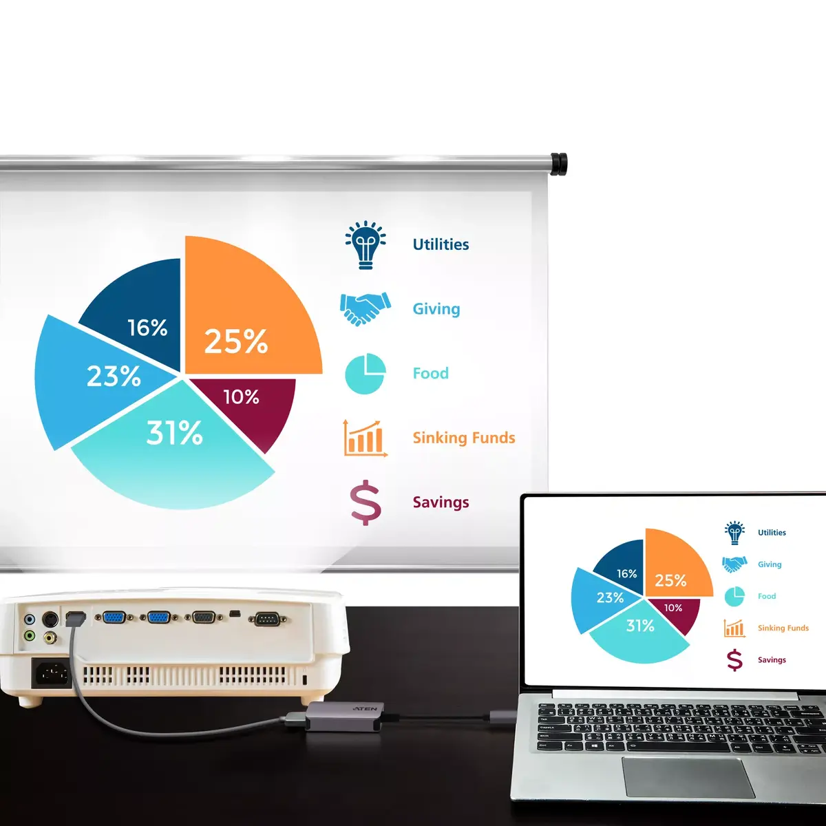 USB-C uz 4K HDMI adapteris ATEN UC3008A1-AT Photo 6