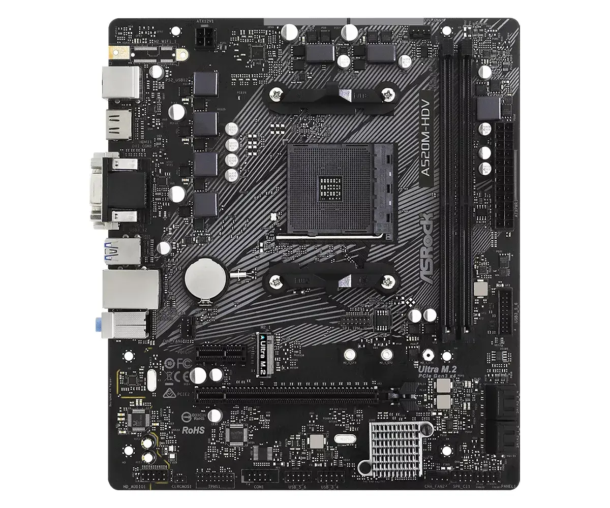 Материнская плата Asrock A520M-HDV, 90-MXBE50-A0UAYZ Photo 2