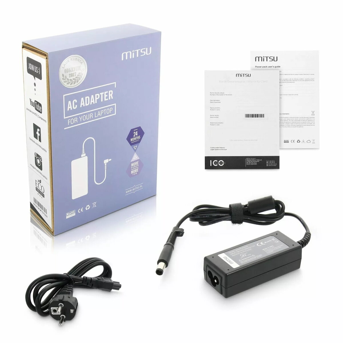 Klēpjdatora lādētājs MITSU 19.5V 2