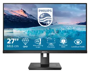 Philips S Line 275S1AE/00 Datoru Monitors 68.6 cm 27 Collas 2560 x 1440 Pikseļi 2K Ultra HD LCD IPS Melns Iebūvēti skaļruņi VESA stiprinājums Augstuma regulēšana