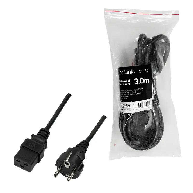 LogiLink CP153 Power Cable 3 m CEE7/7 to C19 Photo 5