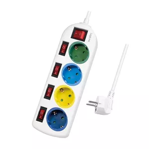 Удлинитель LogiLink LPS257 1.5м 4 розетки белый