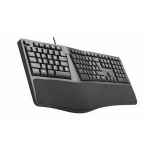 Wired Ergonomic Keyboard c-tech KB-113E USB Black with CZ/SK layout