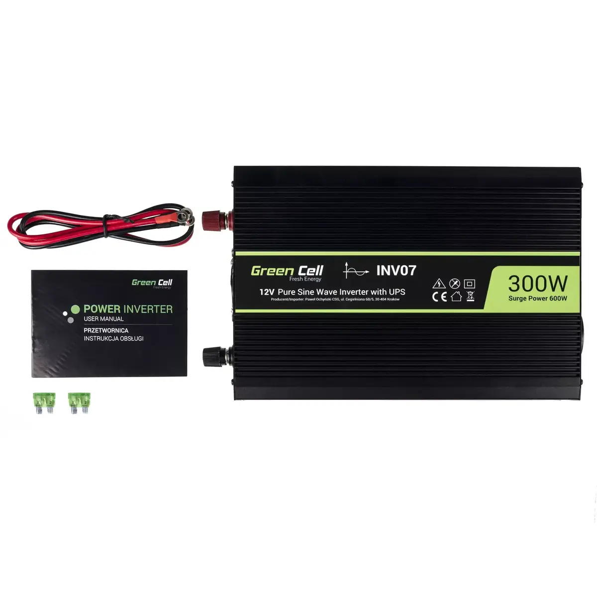 Power inverter Green Cell INV07 — 300 W, 12V→230V Photo 2