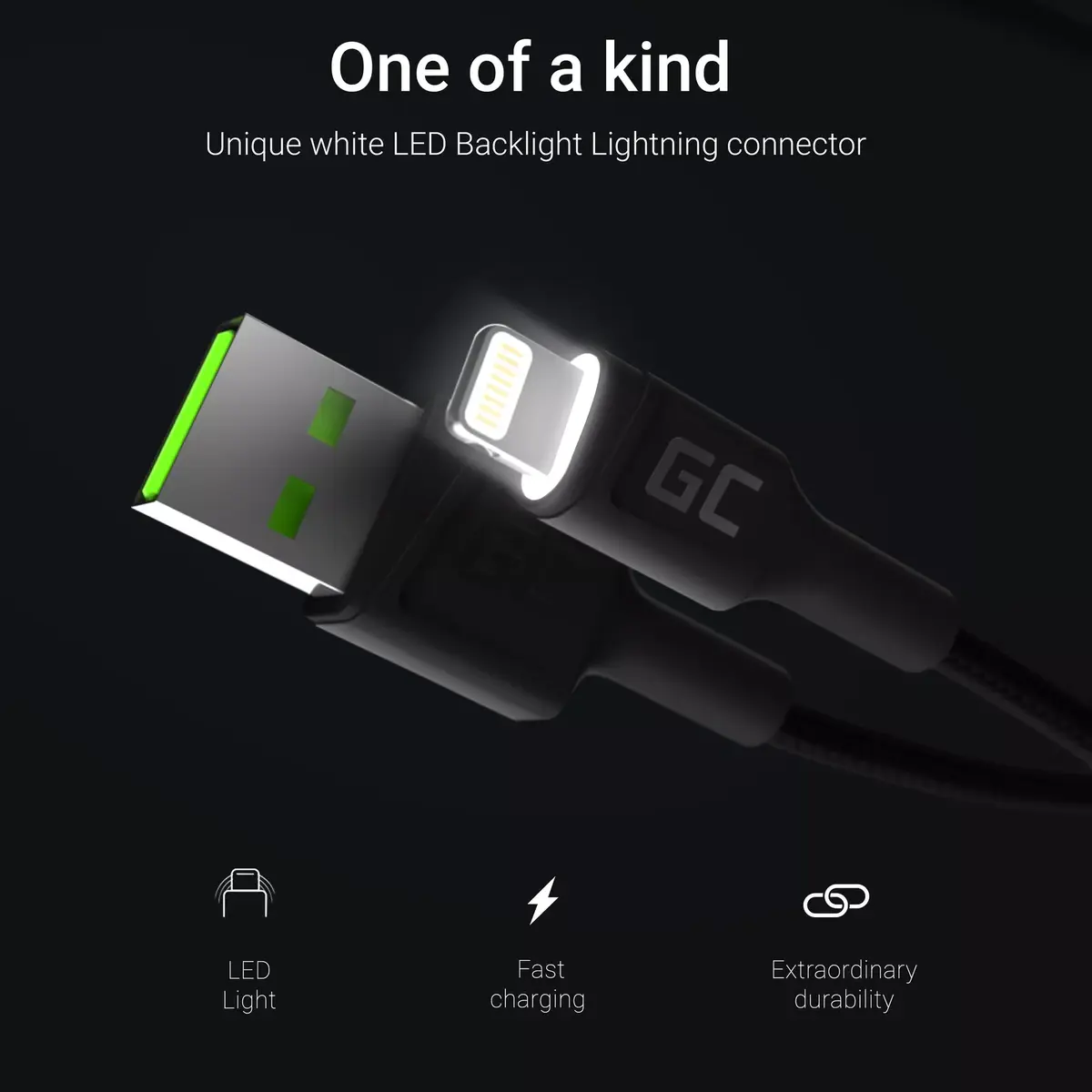 Кабель Green Cell Lightning — USB-A KABGC12 2 м Photo 3