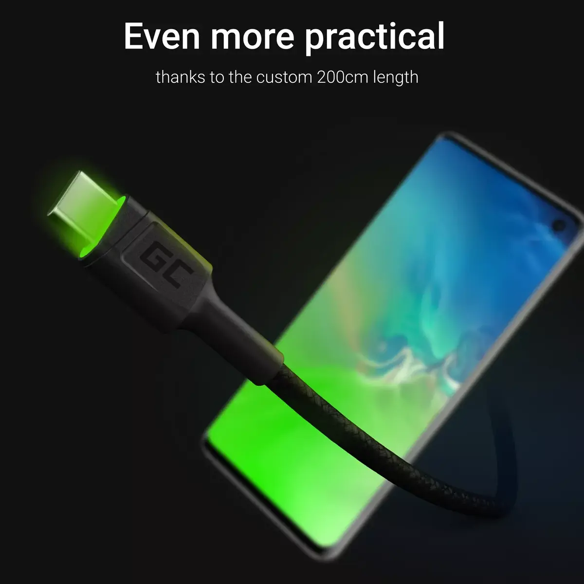 USB cable Green Cell KABGC13 USB A–USB C 2 m Photo 4