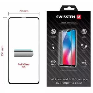 Tempered 3D Full Glue Glass screen protector SWISSTEN for Samsung Galaxy S10+ black