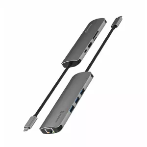 USB-C хаб SWISSTEN 8‑в‑1 с алюминиевым корпусом — SW‑USBC‑8IN1
