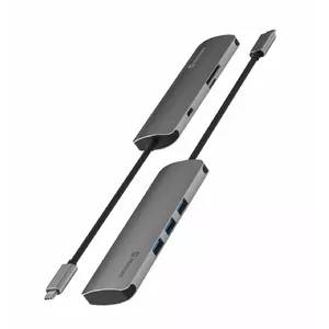 USB-C хаб SWISSTEN SW-USBC-6IN1 — 6 в 1, 3× USB 3.0, 1× USB-C с Power Delivery