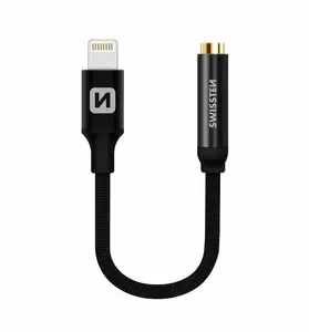 Audio adapter SWISSTEN Lightning to 3.5mm jack SW-LIGHT-3.5MM-BK, cable 0.15 m, black