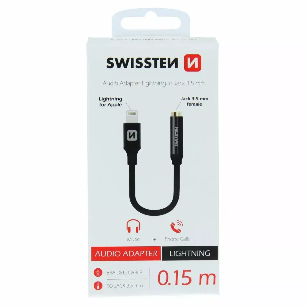 SWISSTEN Lightning uz 3.5 mm jack adapters SW-LIGHT-3.5MM-BK Photo 2
