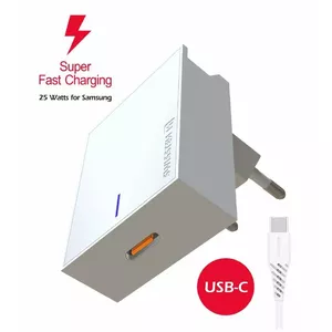 Зарядное устройство SWISSTEN SW-SAM-SFC-W 25W с USB-C—USB-C кабелем 1.2 м