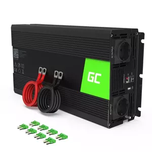 Green Cell INV24 strāvas adapteris & pārveidotājs Auto 1500 W Melns