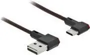 USB кабель Type-A male к USB Type-C male угловой влево/вправо 1.5м DeLOCK 85282