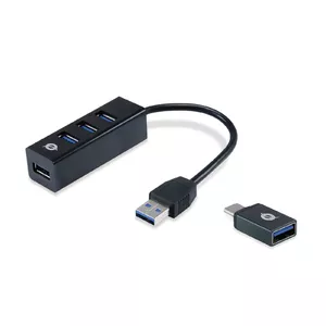 Conceptronic HUBBIES04B interfeisa centrmezgls USB 3.2 Gen 1 (3.1 Gen 1) Type-A 5000 Mbit/s Melns