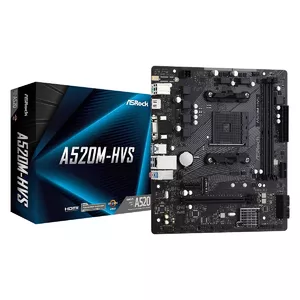 Pamatplate Asrock A520M-HVS AMD A520 Socket AM4 micro ATX