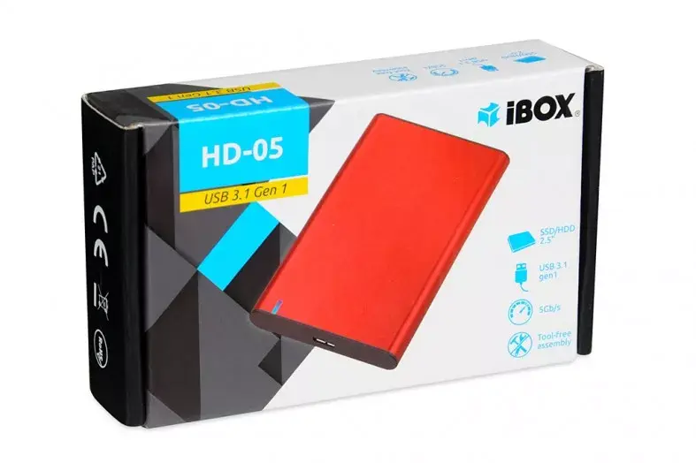 HDD/SSD enclosure IBOX HD-05 Red 2.5" Photo 7
