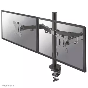 Desk monitor arm Neomounts FPMA-D550DBLACK — dual 2-screen, up to 8 kg, VESA 75x75–100x100, tilt 0–90°, clamp/bolt-through, fits 10"–32"