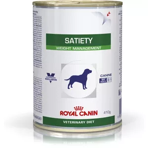 Mitrā barība suņiem Royal Canin Satiety Weight Management — 410 g kārba, pieaugušiem suņiem, gaļa (aknas, cūkgaļa, putns), zems tauku saturs
