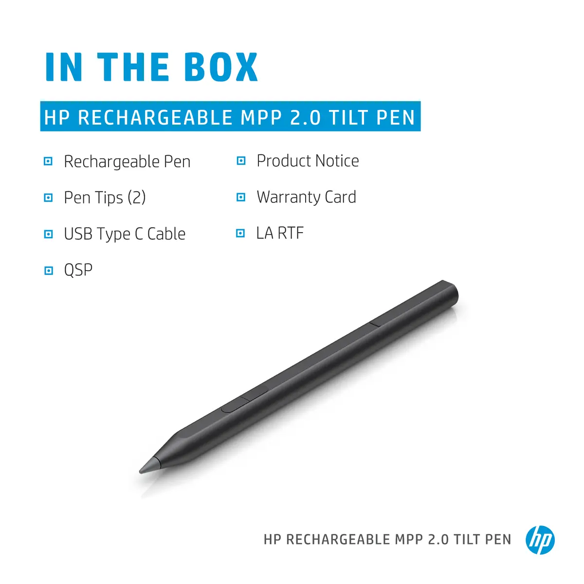 Стилус HP Rechargeable MPP 2.0 Tilt Pen Black Photo 3