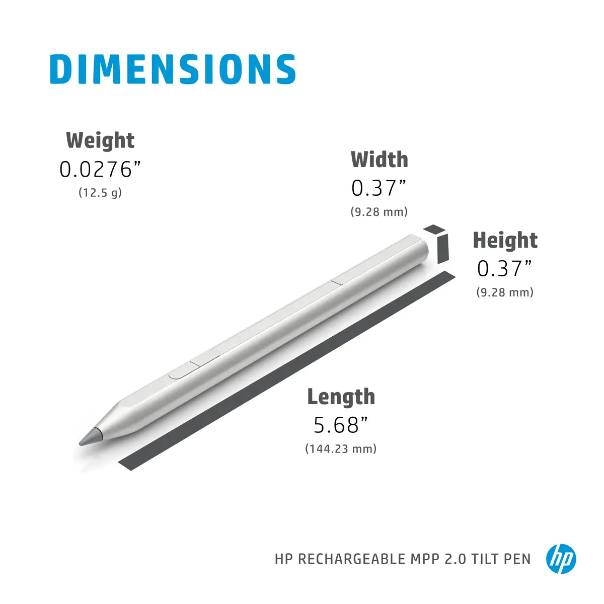 Стилус HP Rechargeable MPP 2.0 Tilt Pen Black Photo 4