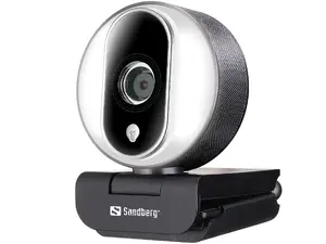 Tīmekļa kamera Sandberg Streamer USB Webcam Pro Full HD 1920 x 1080 pikseļi 2 MP USB 2.0 ar iebūvētu mikrofonu melna un sudraba