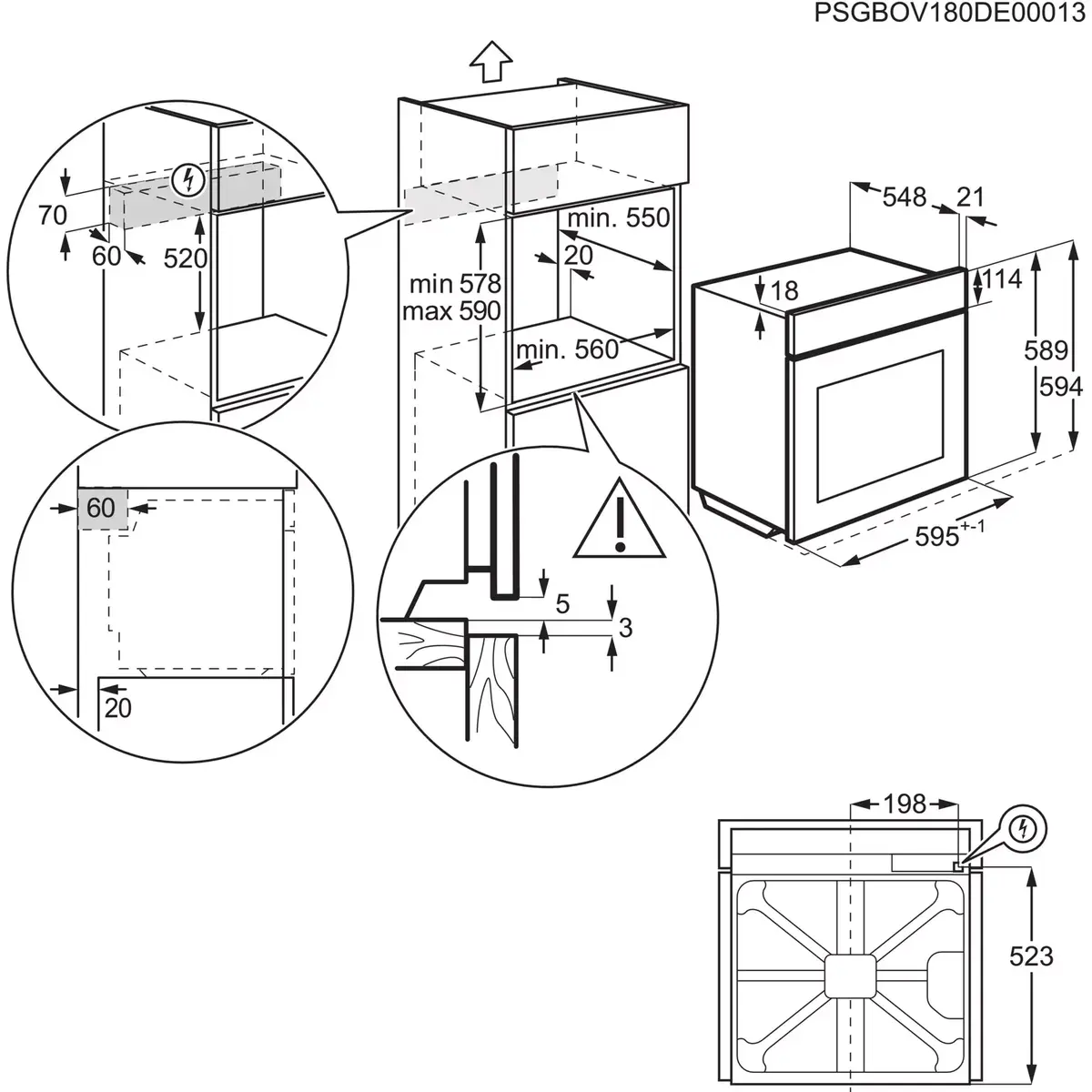 Electrolux KODEH70X iebūvējamā elektriskā cepeškrāsns Photo 2