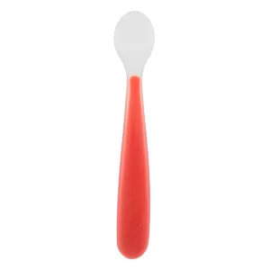 Bērnu karote CHICCO 06828.71 — silikona karote mazuļiem, sarkana un balta, 1 gab.