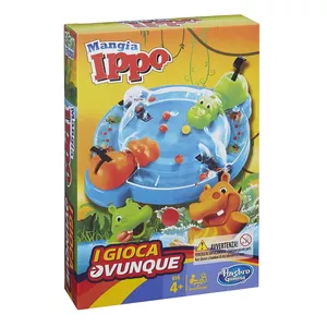Board game HASBRO Hungry Hungry Hippos Grab & Go — travel edition, dexterity game, age 4+