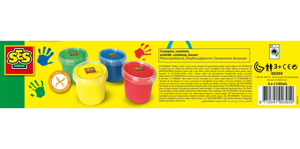Pirkstu krāsas SES Creative SES Fingerpaint 4 Colours Photo 3