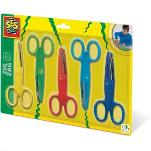 SES Creative Zigzag scissors Mākslas un amatniecības šķēres Pieguļoša piegriezuma Zils, Tirkīzzils, Zaļš, Sarkans, Dzeltens