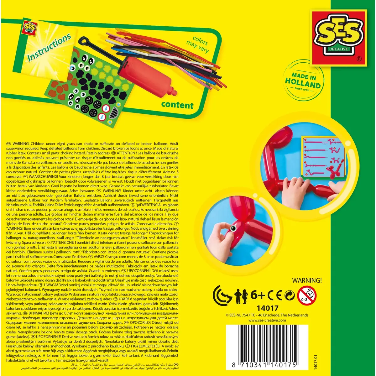 Bērnu radošais komplekts SES Creative Twisting balloons 14017S Photo 5