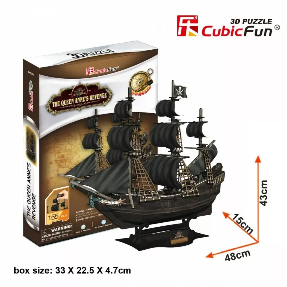 3D puzle CubicFun Pirātu kuģis 'Karalienes Annas atriebība' T4005H Photo 3