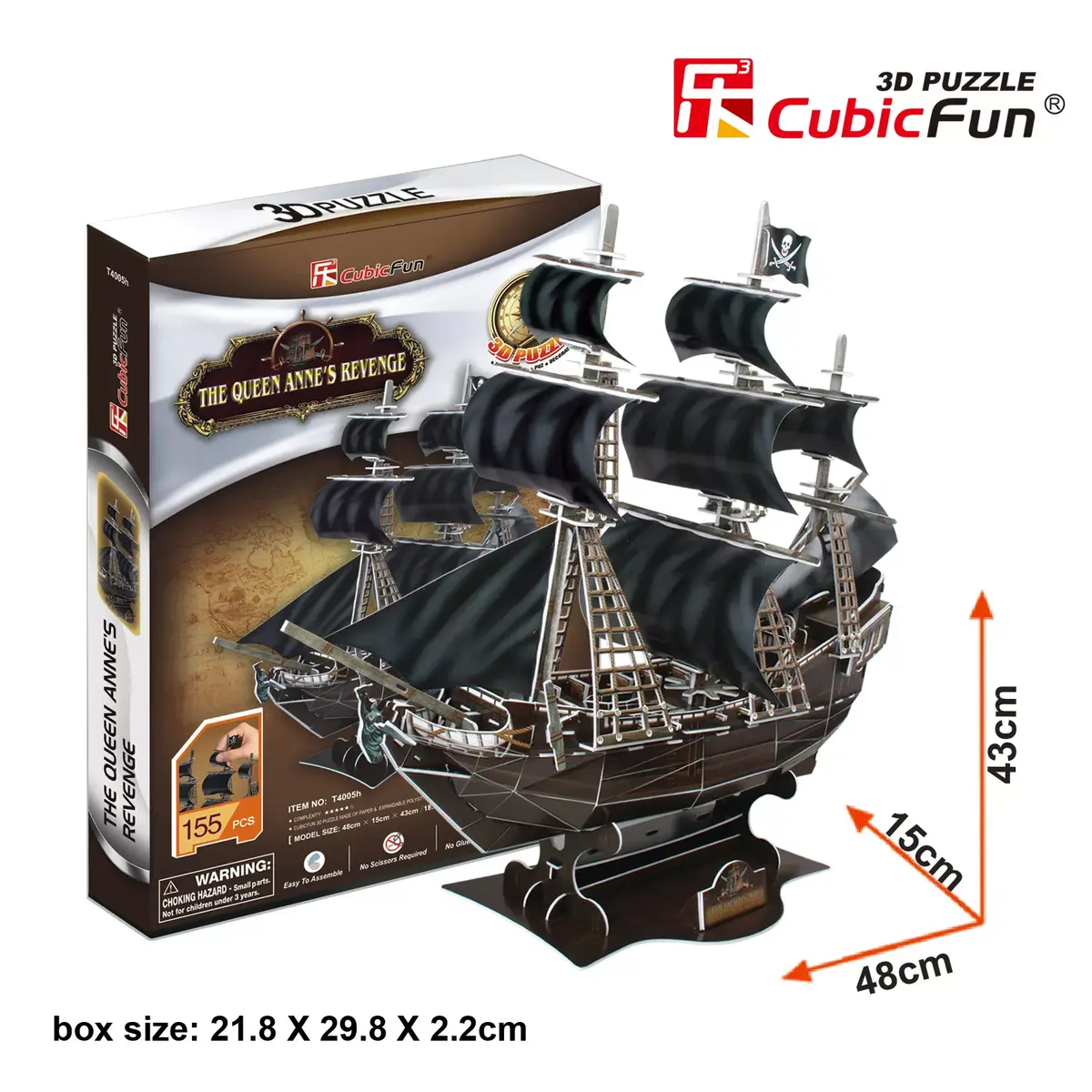3D puzle CubicFun Pirātu kuģis 'Karalienes Annas atriebība' T4005H Photo 4