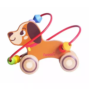 iWood Dog Roller Bead Ca rt koka pērlītes