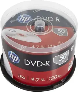 DVD-R HP 4.7GB 16x 50 gab. komplekts — Ierakstāms optiskais nesējs