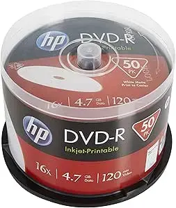 Optiskais disks - HP DVD-R IJ Print 16x 50 gab., ar drukājamu virsmu